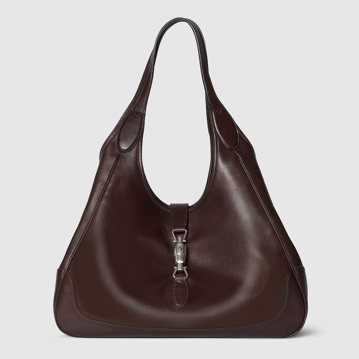 Mercato medium tote bag in dark brown leather - thumbnail 6