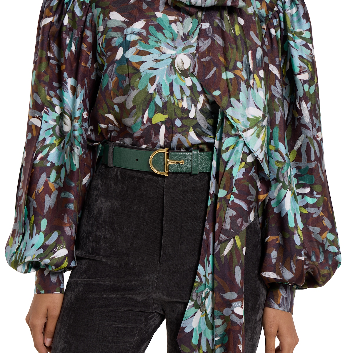 GUCCI ハーフホースビット バックル ベルト ハーフ ホースビット バックル ベルト ・グリーン レザー | GUCCI公式