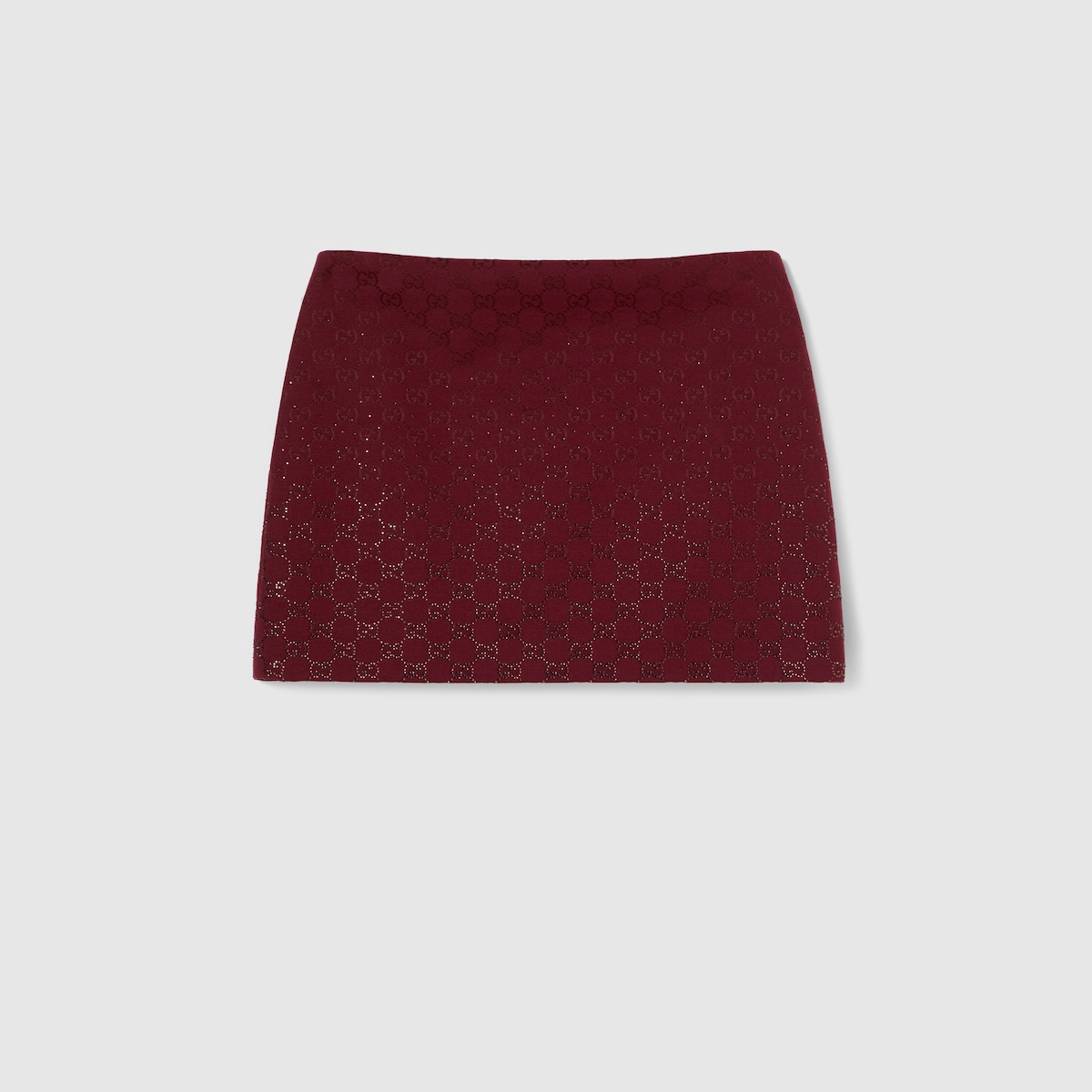 GG canvas skirt with crystals in Gucci Rosso Ancora red | GUCCI® CA