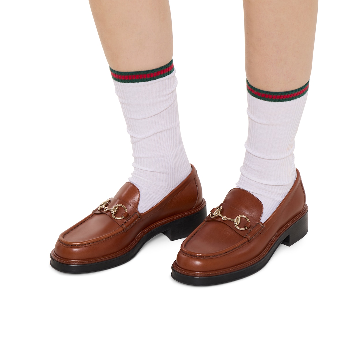 Women's Gucci Horsebit loafer in brown leather - thumbnail 2