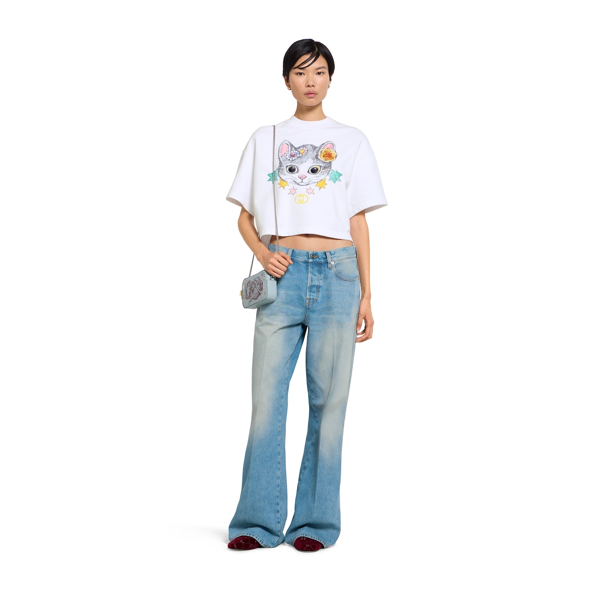 日本限定 ヒグチユウコ クロップド Tシャツ ・ホワイト | GUCCI公式