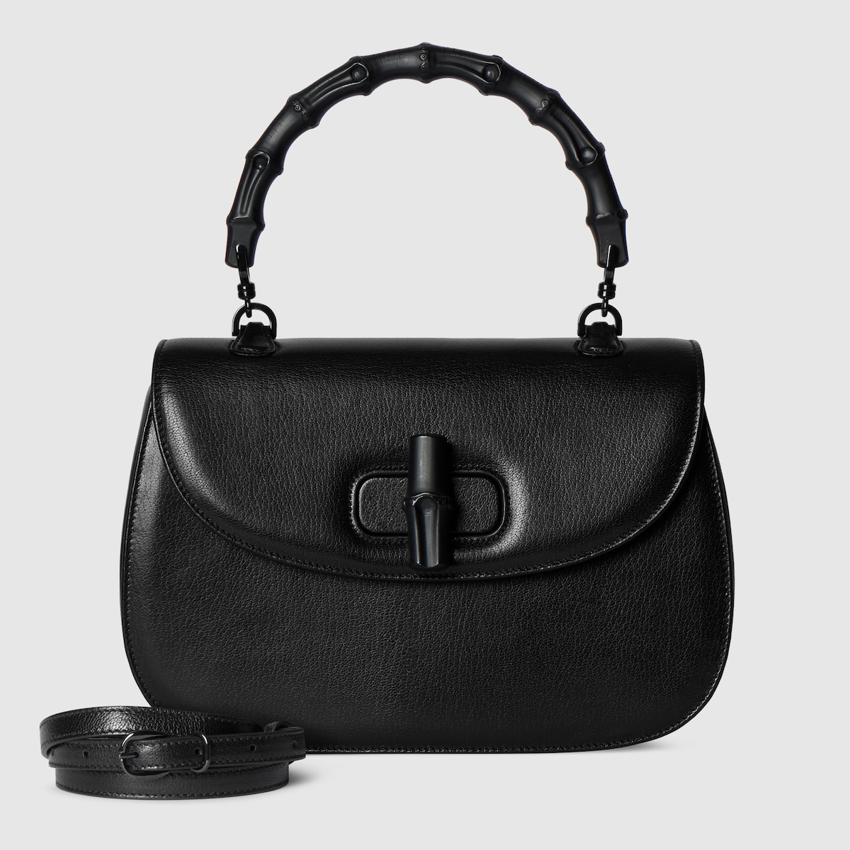 グッチ バンブー 1947〕ミディアムバッグ ・ブラック レザー | GUCCI公式