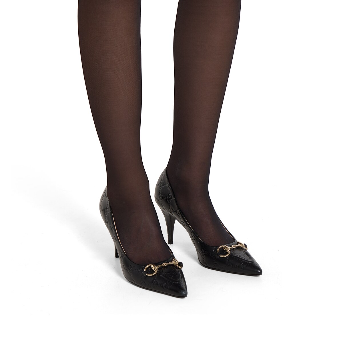 Women's pump with Horsebit in black GG leather