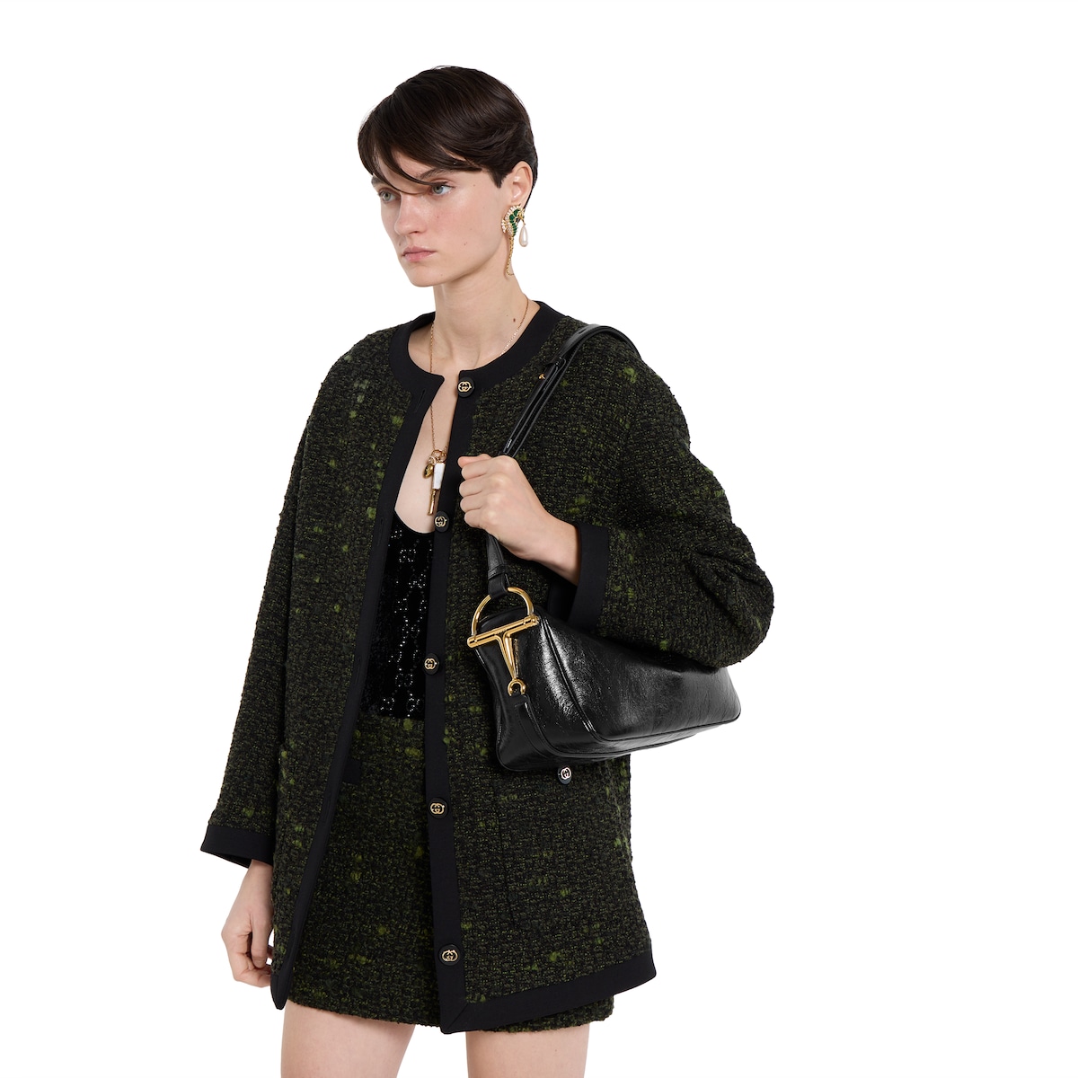 グッチ　ホースビット エンボス グラム ホーボーバッグ　ハンドバッグ 正規品 グッチ“ホースビット”をあしらった新作バッグ、50年代アーカイブを