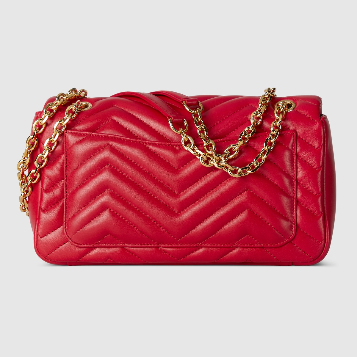 GG Marmont medium shoulder bag in red leather - thumbnail 4