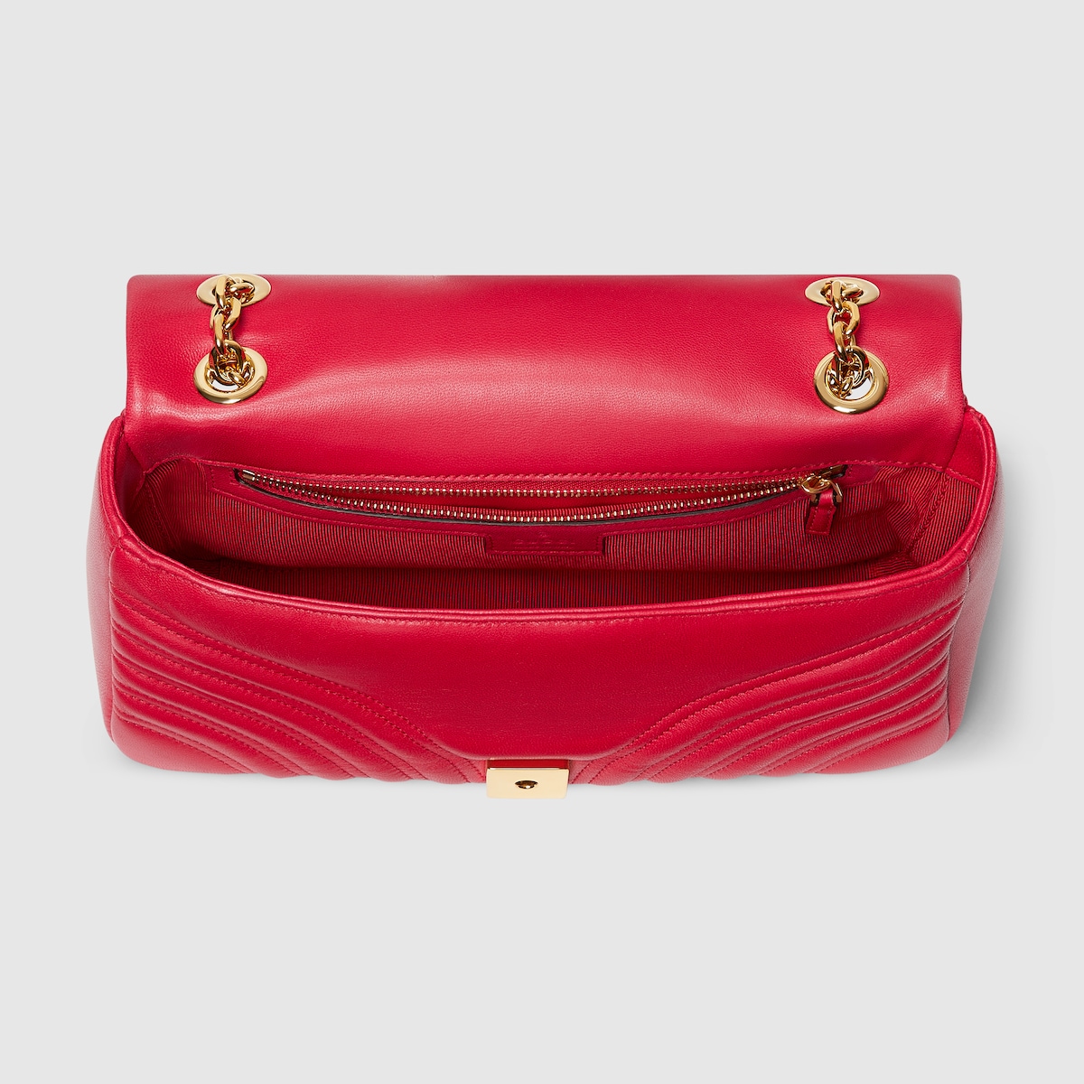 GG Marmont medium shoulder bag in red leather - thumbnail 5