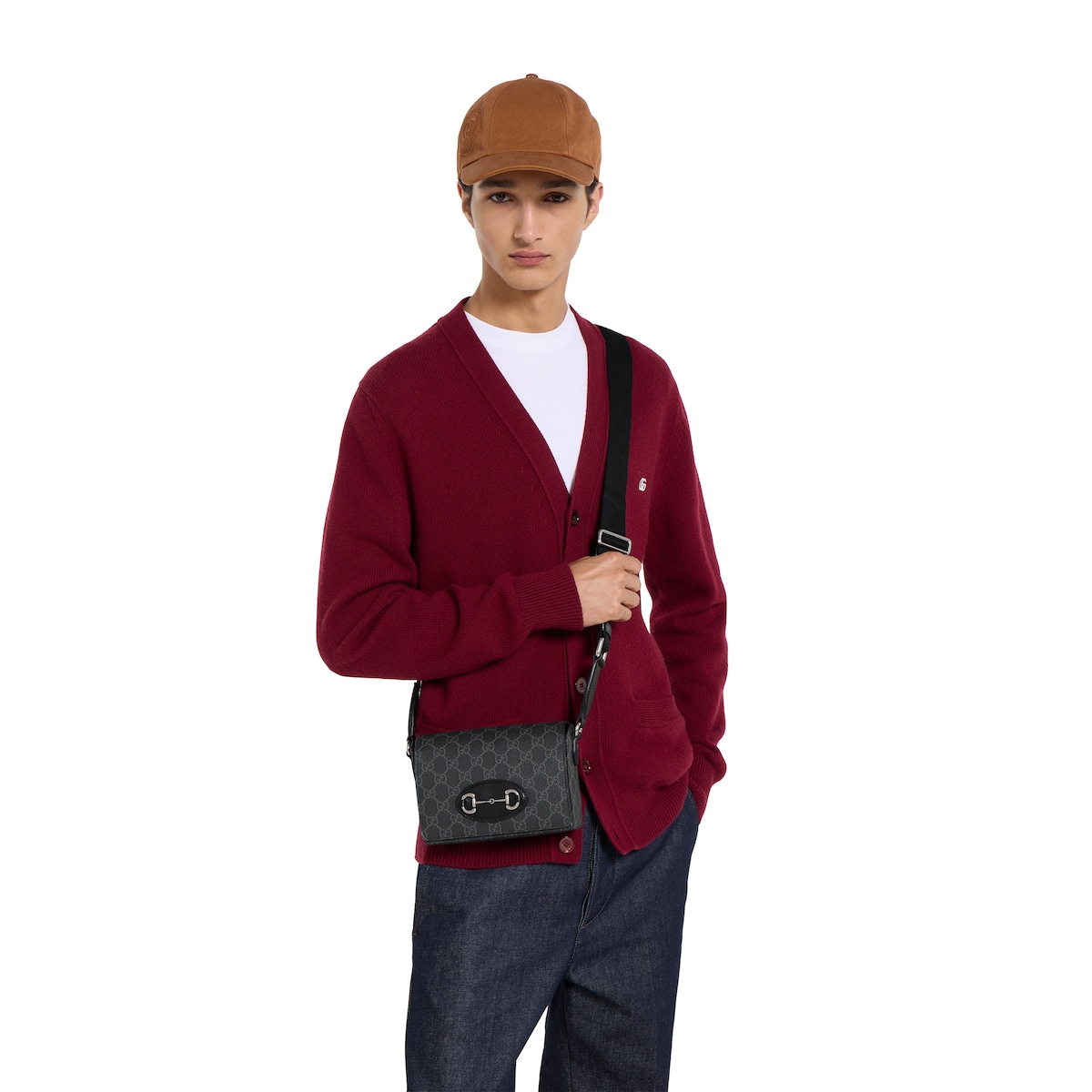 Gucci Horsebit 1955 mini bag in beige and brown GG Supreme - thumbnail 7