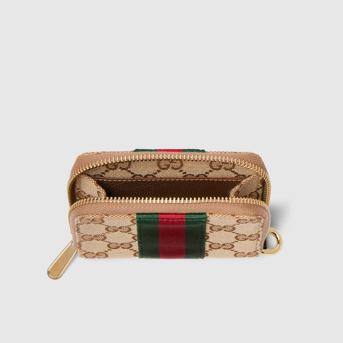 ストラップ付き GG カードケース ・サンド＆ブラウン GGキャンバス