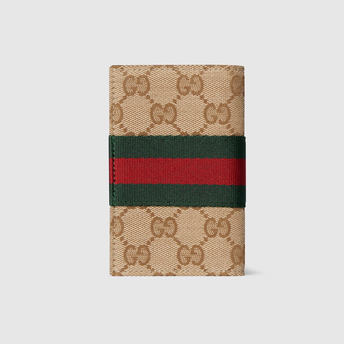 GUCCI GGパターン ケース ブラウン GG card case with Web in sand and brown GG canvas | GUCCI® US