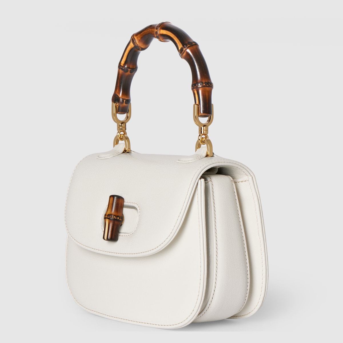 Gucci Bamboo 1947 mini bag in white leather | GUCCI® US