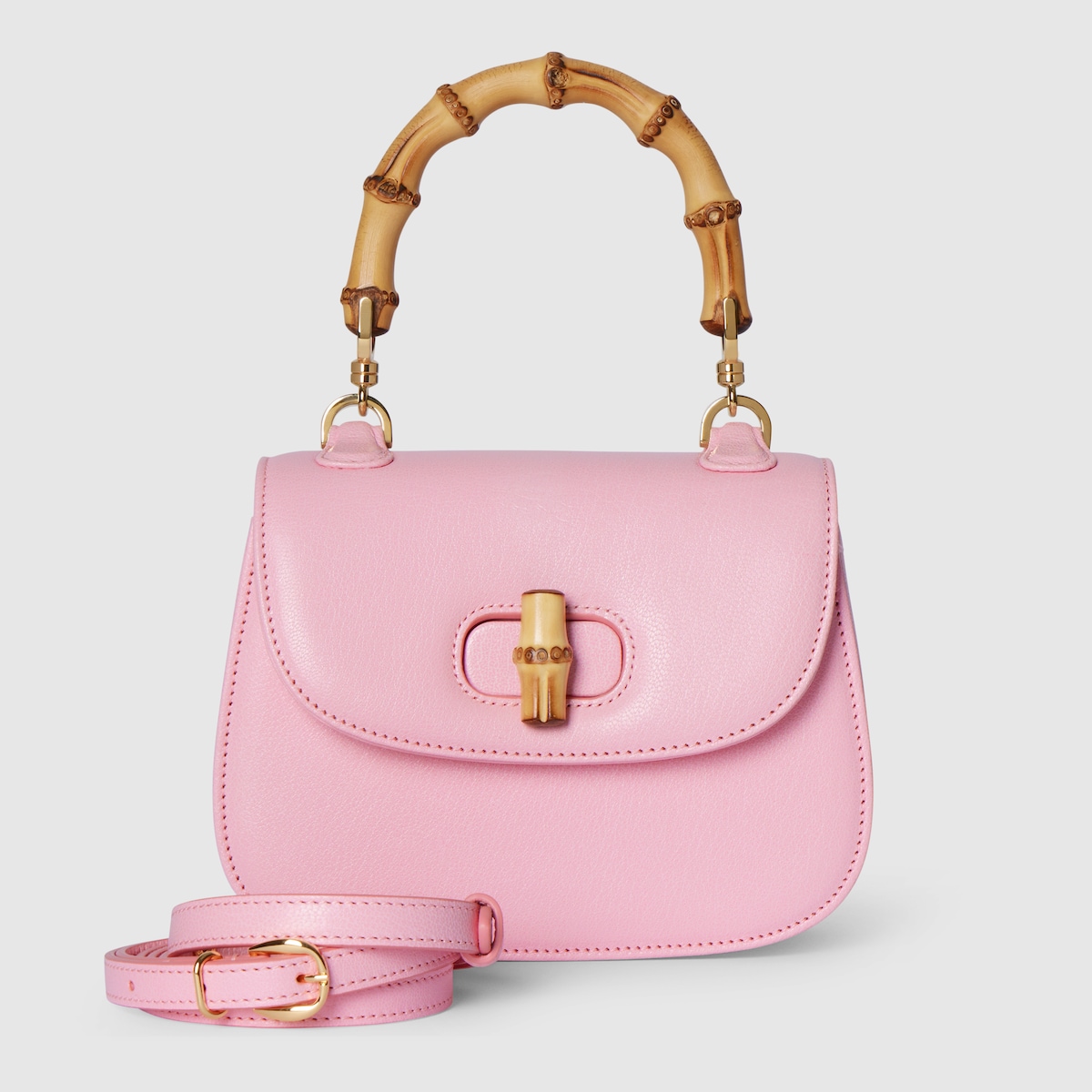 Gucci Bamboo 1947 mini bag in light pink leather - thumbnail 6
