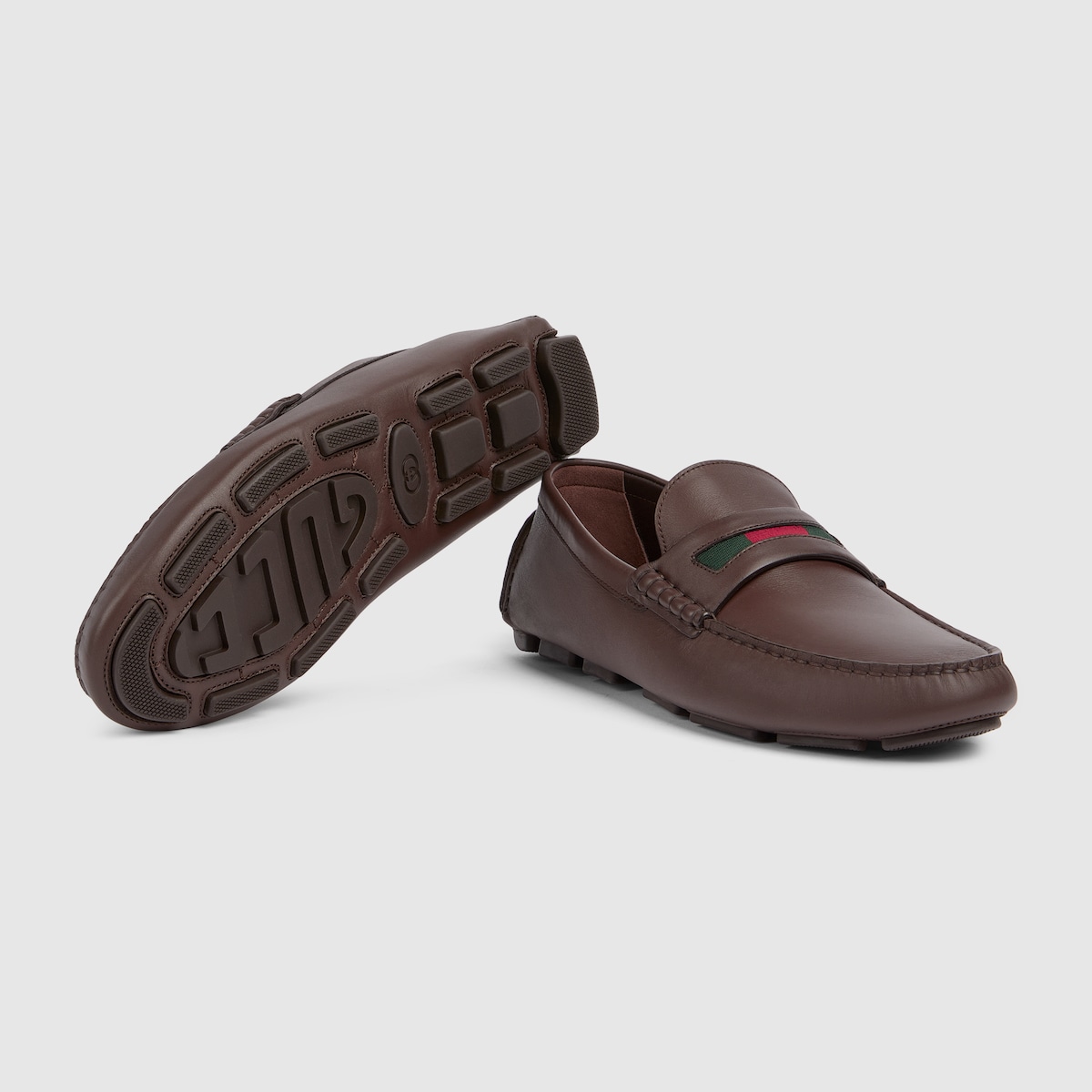 Men's driver with Web detail in dark brown leather - thumbnail 6