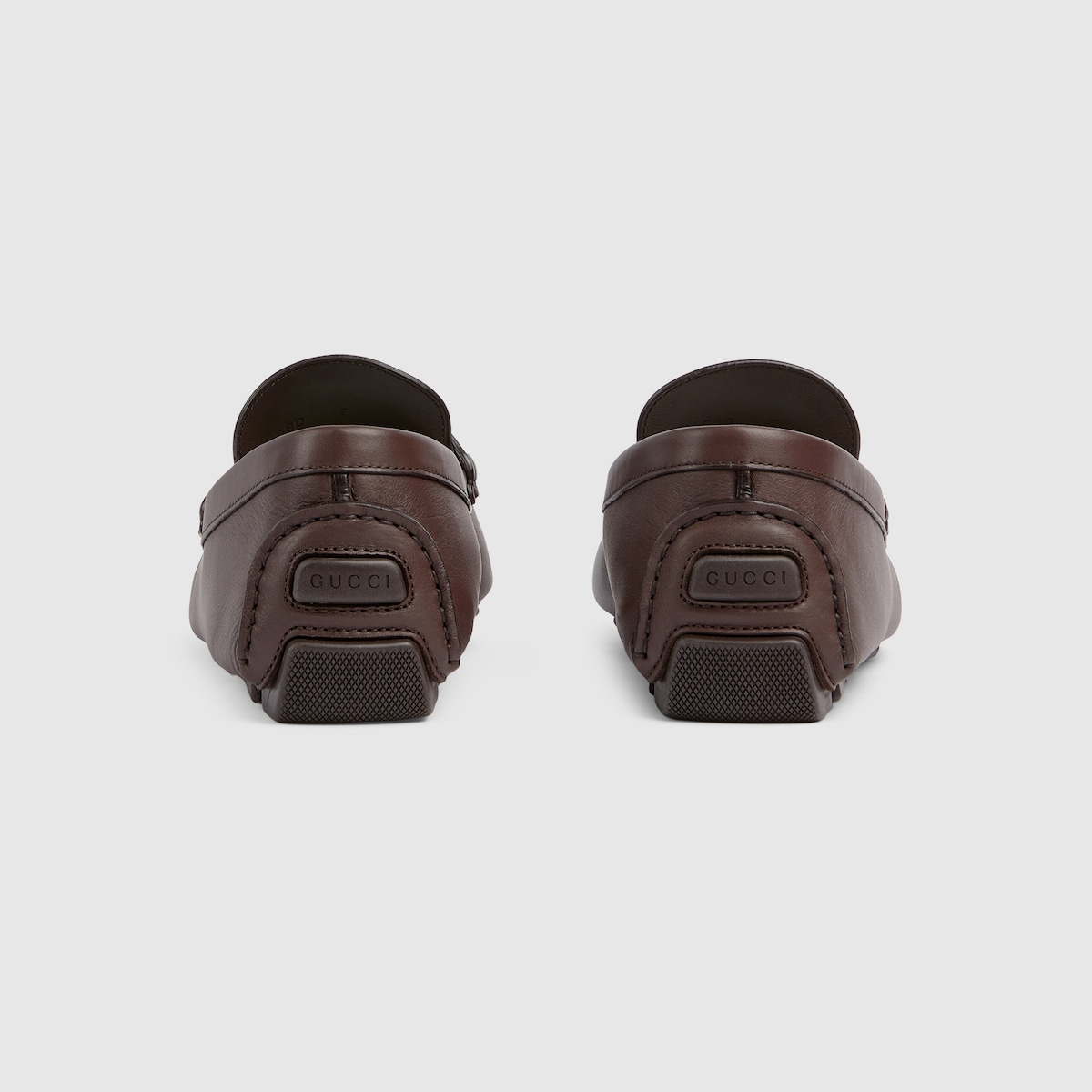 Men's driver with Web detail in dark brown leather - thumbnail 3