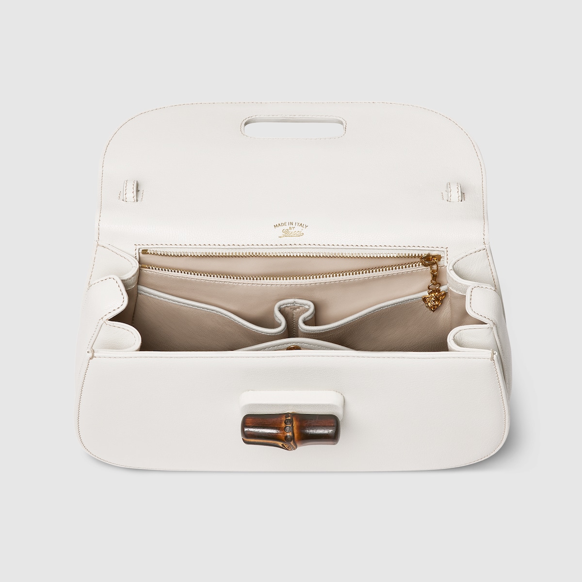 Gucci Bamboo 1947 medium bag in white leather | GUCCI® US