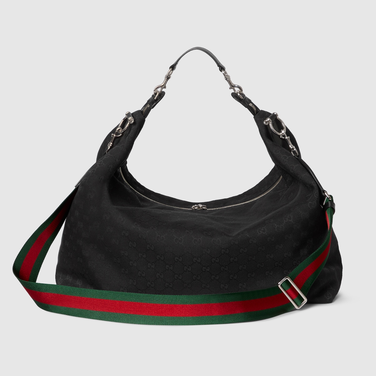 Brera large crossbody bag in black GG canvas - thumbnail 5