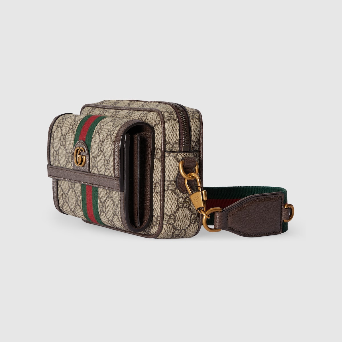 Ophidia mini bag in beige and ebony Supreme | GUCCI® US