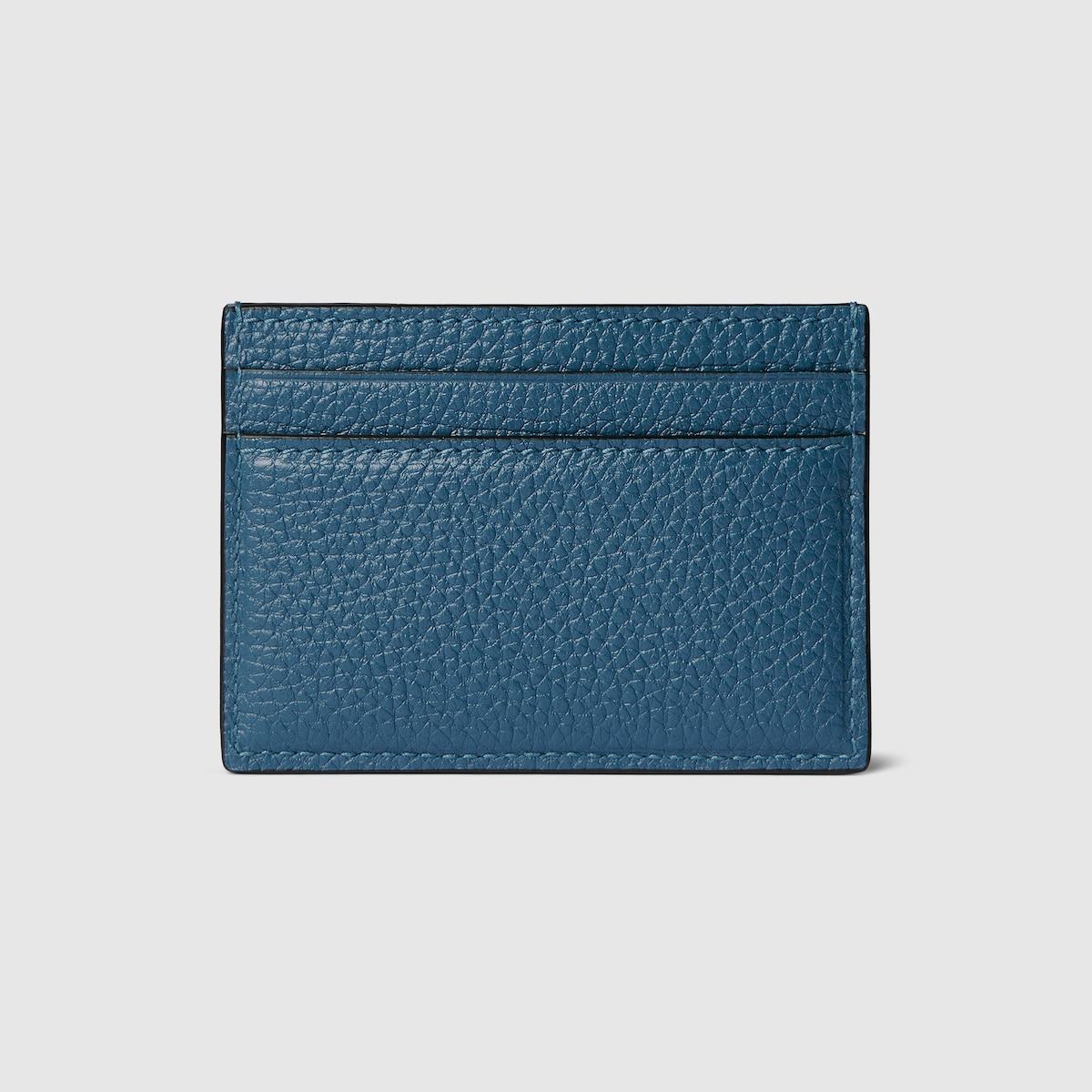 Card case with Gucci script in blue grainy leather | GUCCI® US