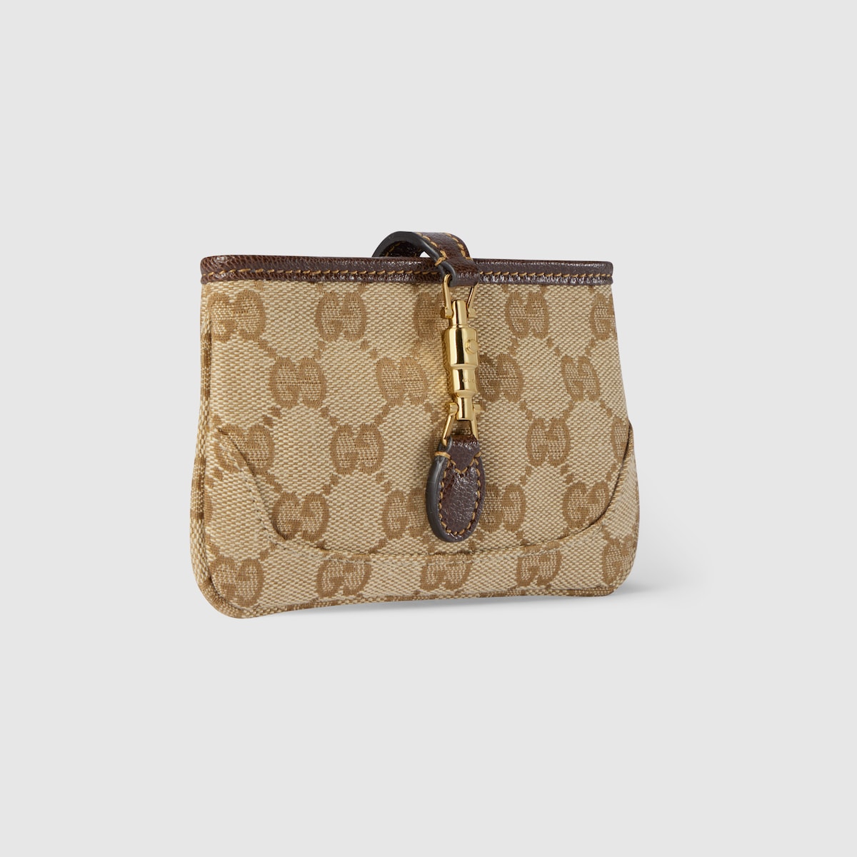 Gucci Jackie ジップ キーポーチ ・サンド＆ブラウン GGキャンバス