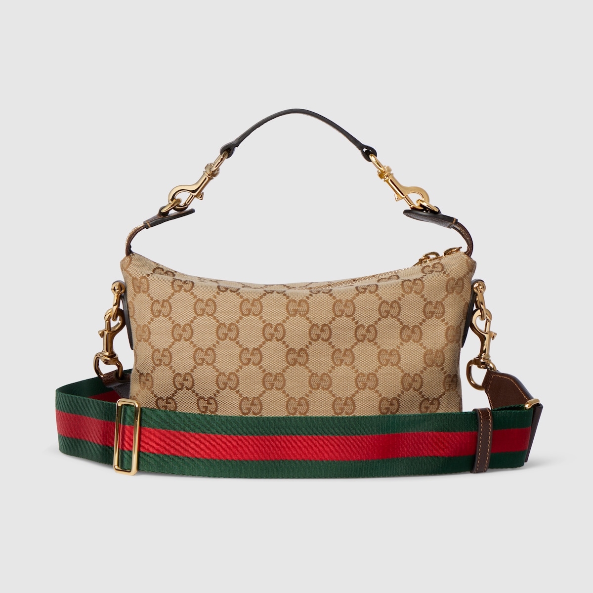 Brera small crossbody bag in sand and brown GG canvas - thumbnail 6