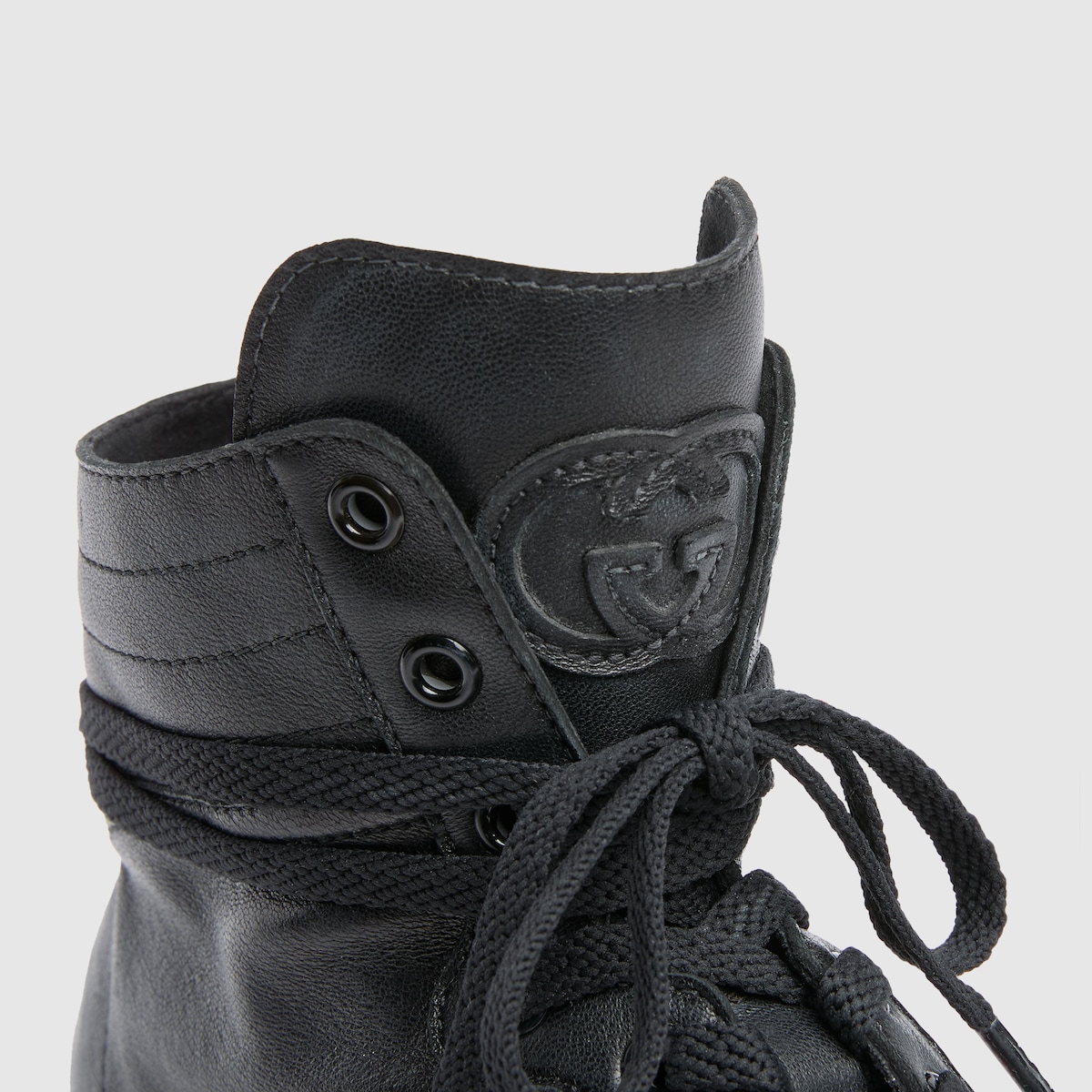 Men's Stretch high-top sneaker in black leather - thumbnail 5