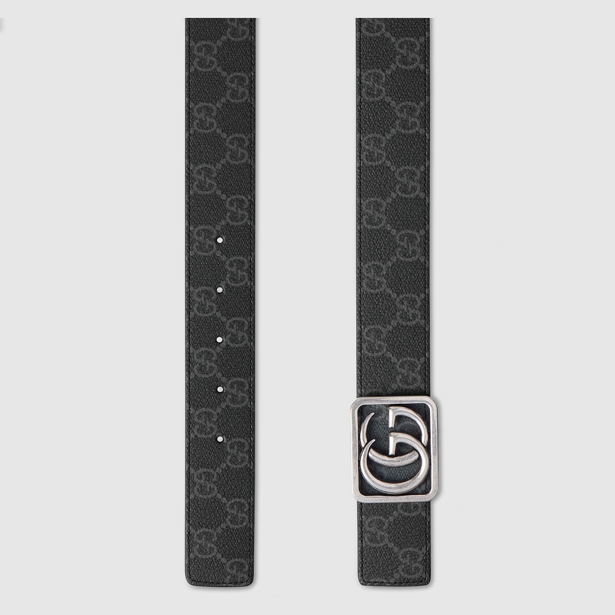 Reversible GG Marmont belt in black Supreme and black leather - thumbnail 6