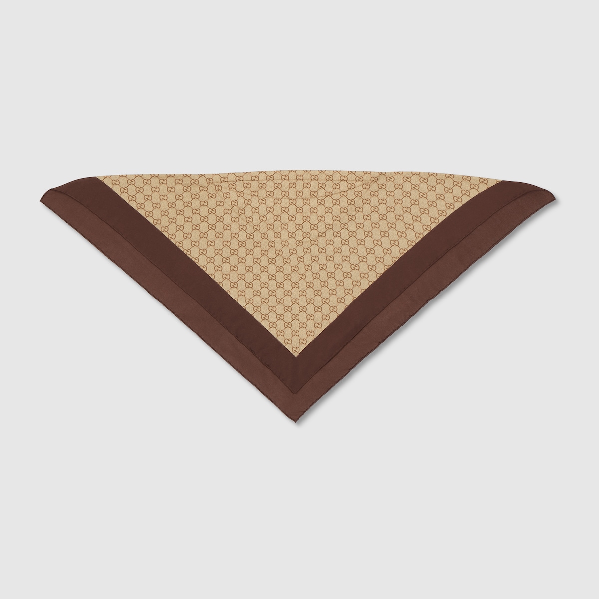 Printed silk twill headband in brown and light brown | GUCCI® US