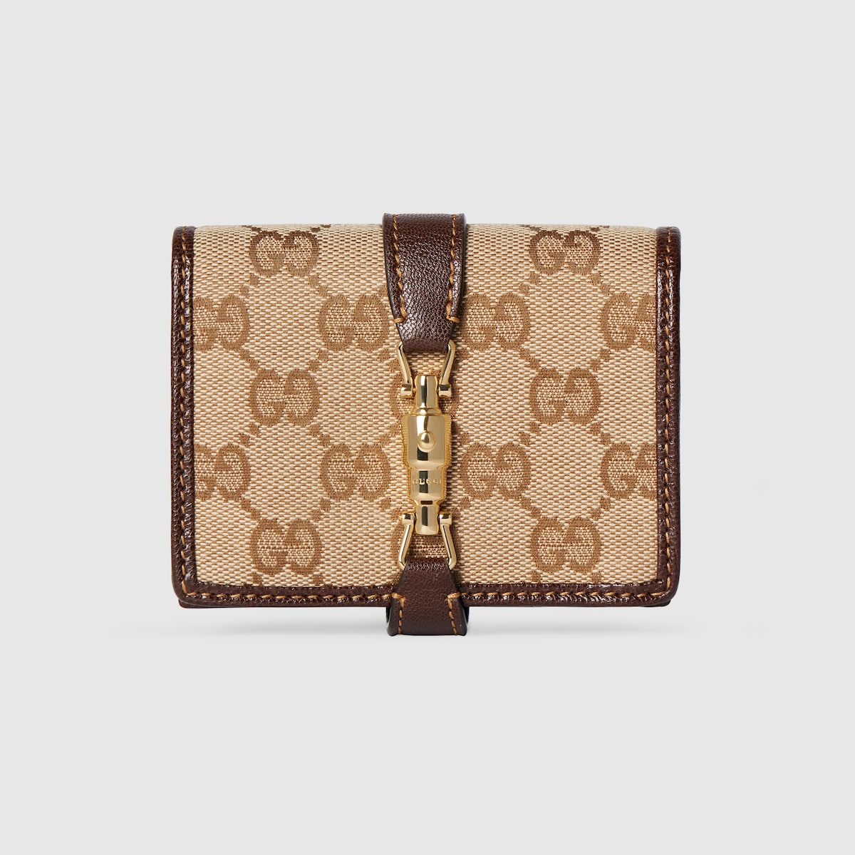 Gucci Jackie medium wallet in sand and brown GG canvas - thumbnail 6