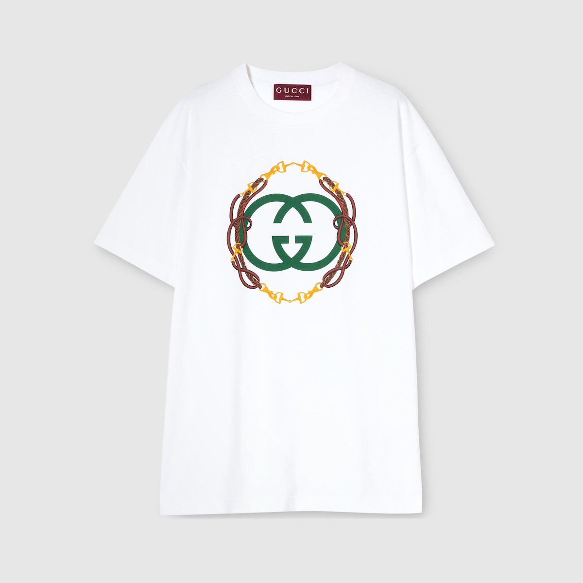 Cotton jersey T-shirt with print in white | GUCCI® SG