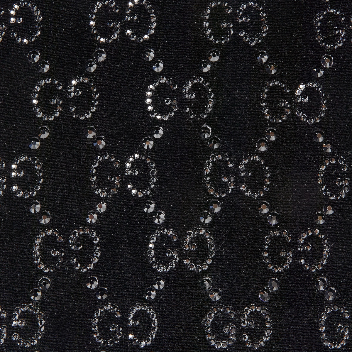 Chenille bodysuit with GG crystals in black