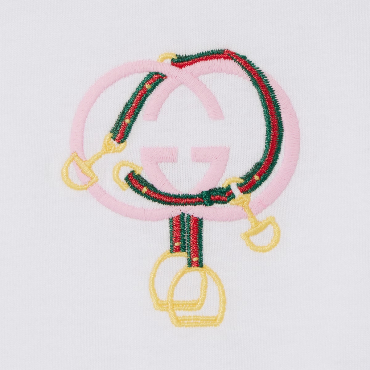 Cotton piquet polo shirt with embroidery in white | GUCCI® US
