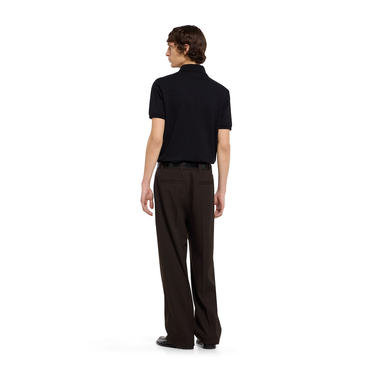 Cotton piquet polo shirt with embroidery in black | GUCCI® UK