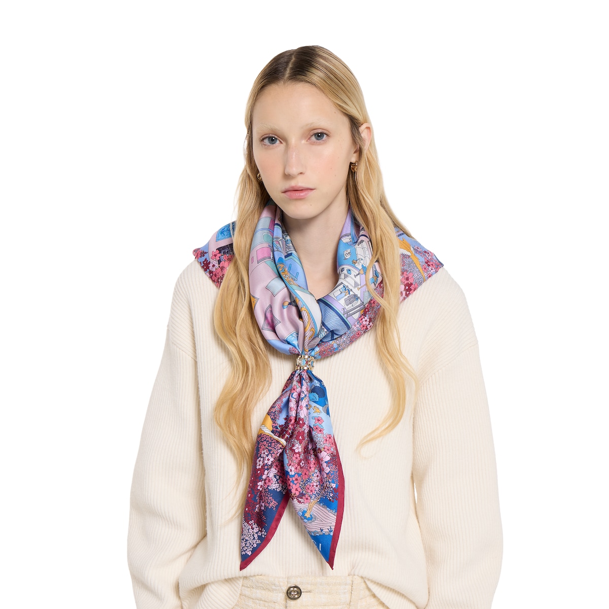 プリント シルクツイル スカーフ ・マルチカラー | GUCCI公式