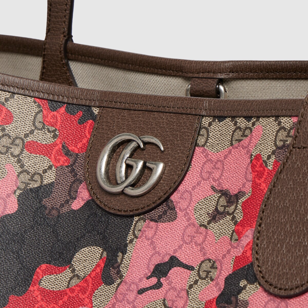 GG Tote Bag Brown Velvet Embossed and Leather