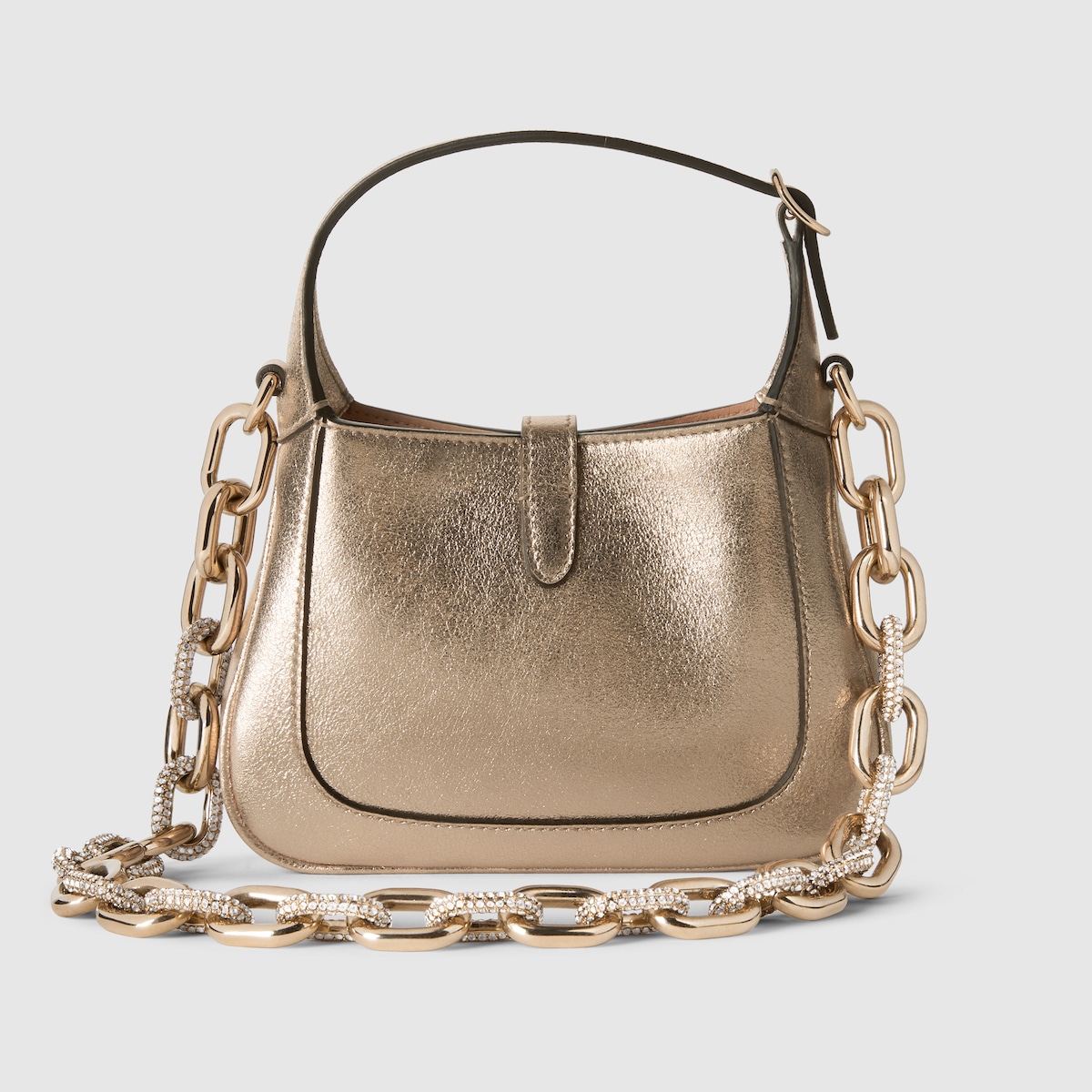 Gucci Jackie 1961 mini bag in metallic gold lamé leather | GUCCI® US