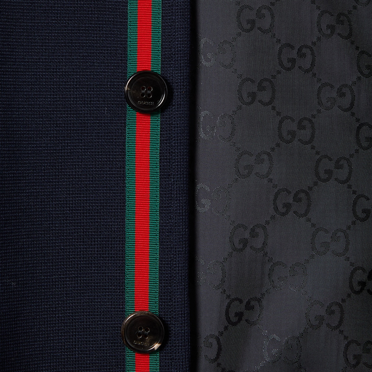 Single-brest cotton jersey jacket in dark blue | GUCCI® US