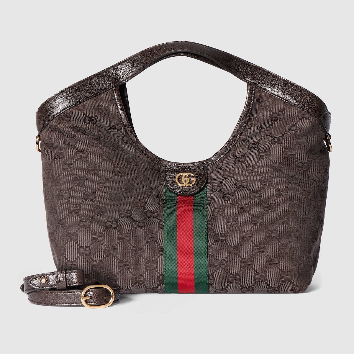 Gucci Giglio small tote bag in dark brown GG canvas - thumbnail 7