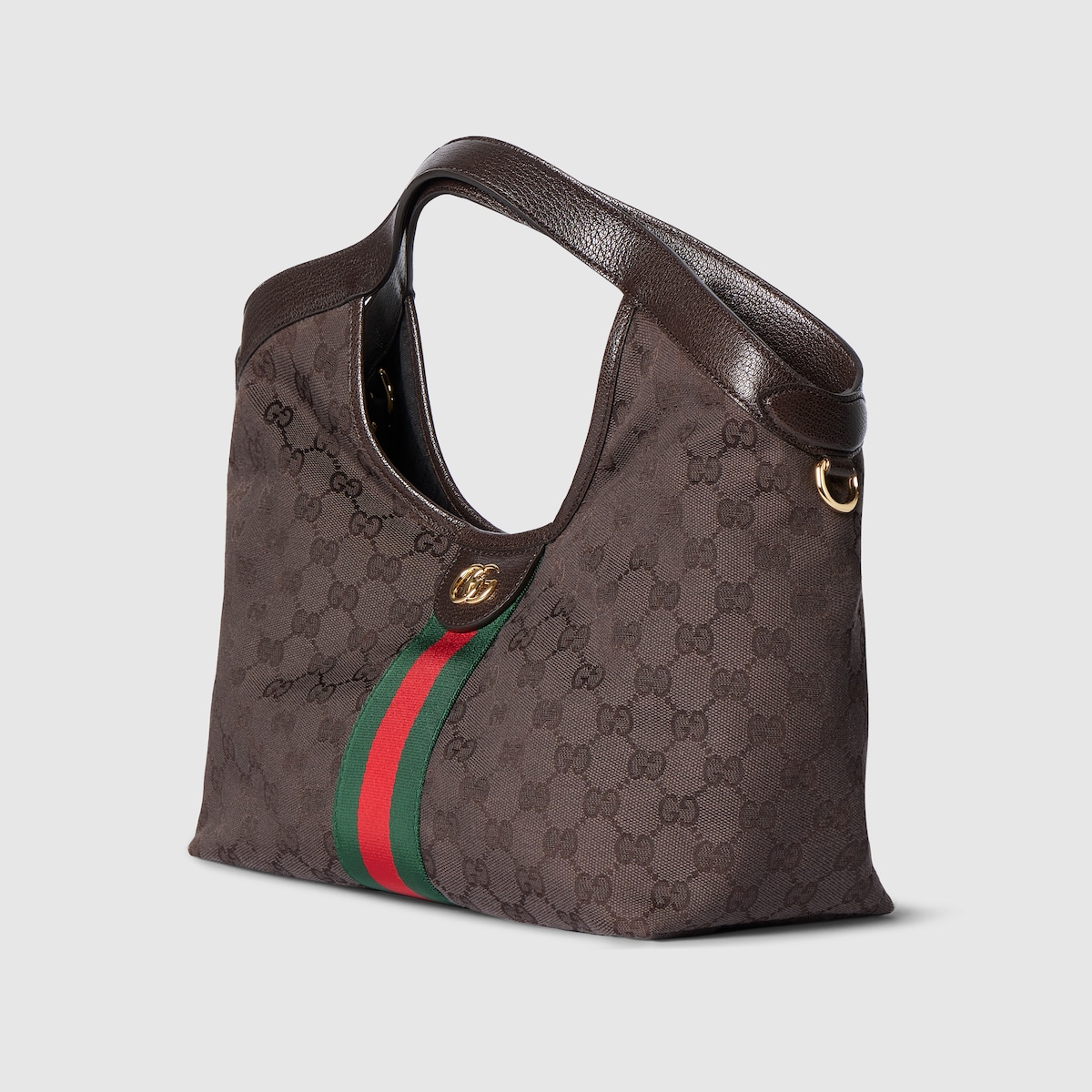 Gucci Giglio small tote bag in dark brown GG canvas - thumbnail 8