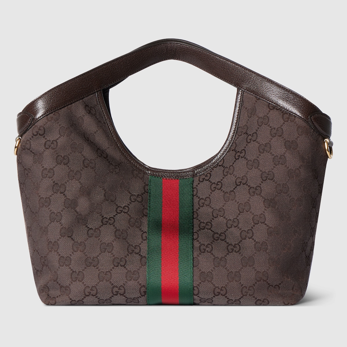 Gucci Giglio small tote bag in dark brown GG canvas - thumbnail 3