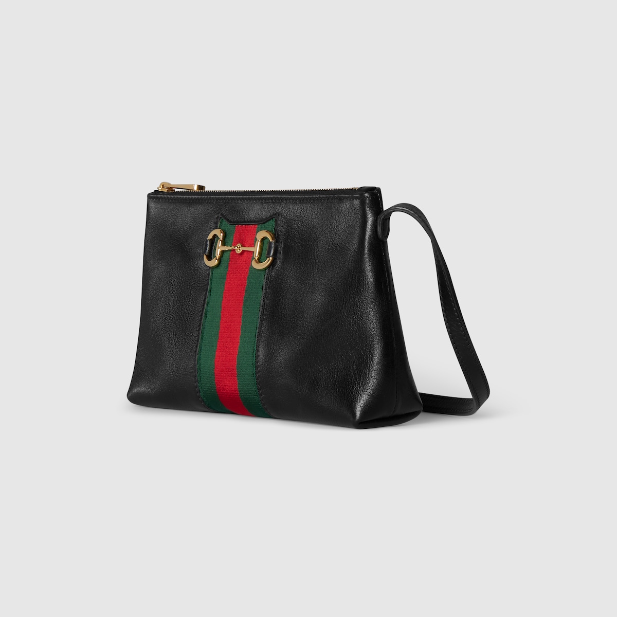 Gucci Horsebit Web small shoulder bag in black leather - thumbnail 5