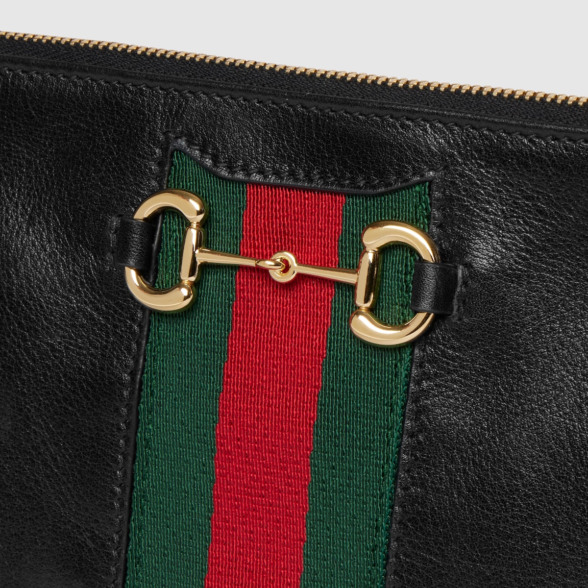 Gucci Horsebit Web small shoulder bag in black leather - thumbnail 3