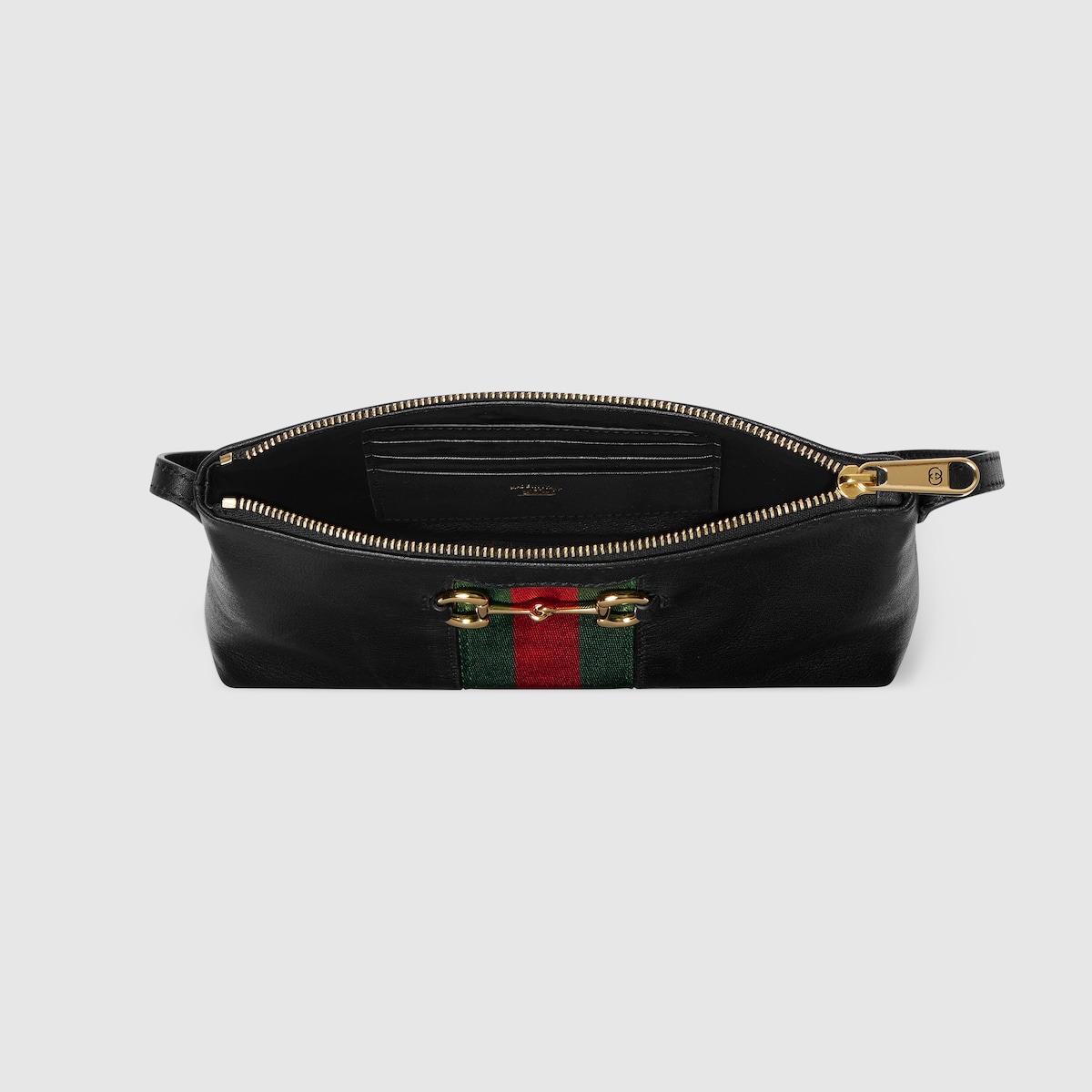 Gucci Horsebit Web small shoulder bag in black leather - thumbnail 4