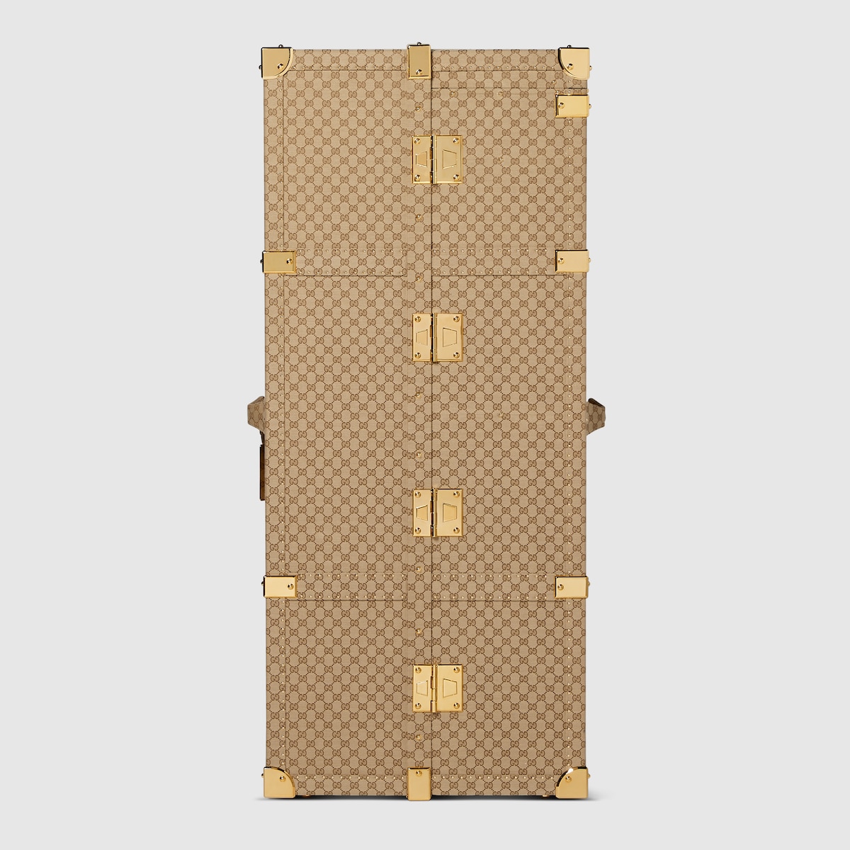L'Archetipo hard-sided trunk in sand and brown GG canvas