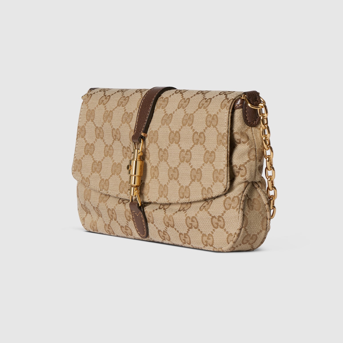 Gucci Aperitivo medium shoulder bag in sand and brown GG canvas - thumbnail 9