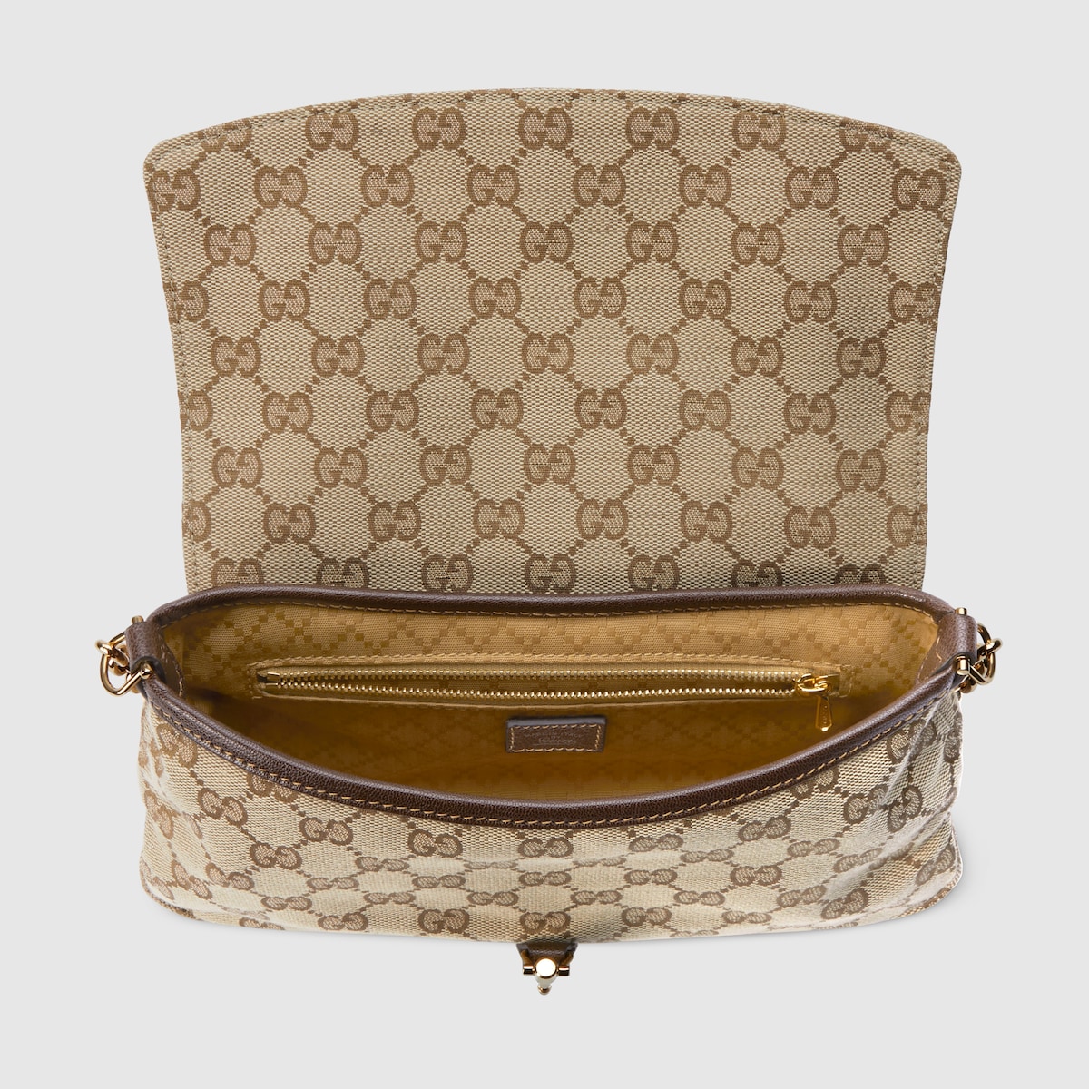 Gucci Aperitivo medium shoulder bag in sand and brown GG canvas - thumbnail 6