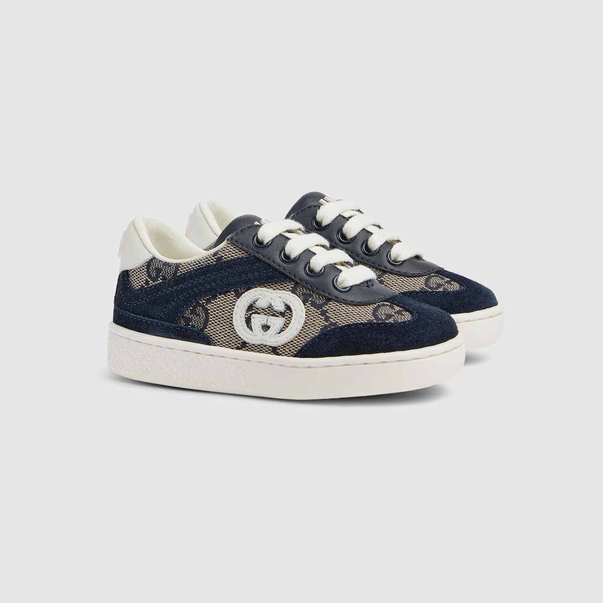 Toddler G74 sneaker in beige and blue GG canvas - thumbnail 5