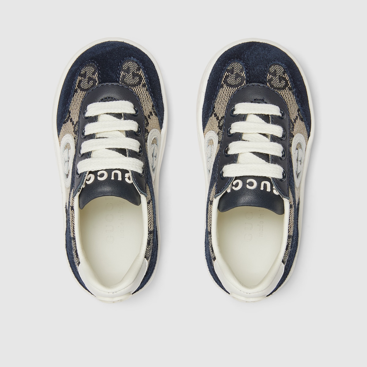 Toddler G74 sneaker in beige and blue GG canvas - thumbnail 2
