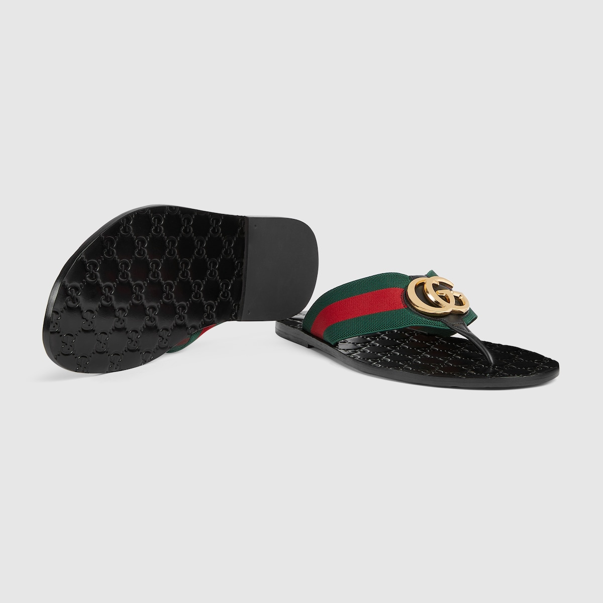 Men's Riviera thong sandal in green and red elastic strap - thumbnail 4