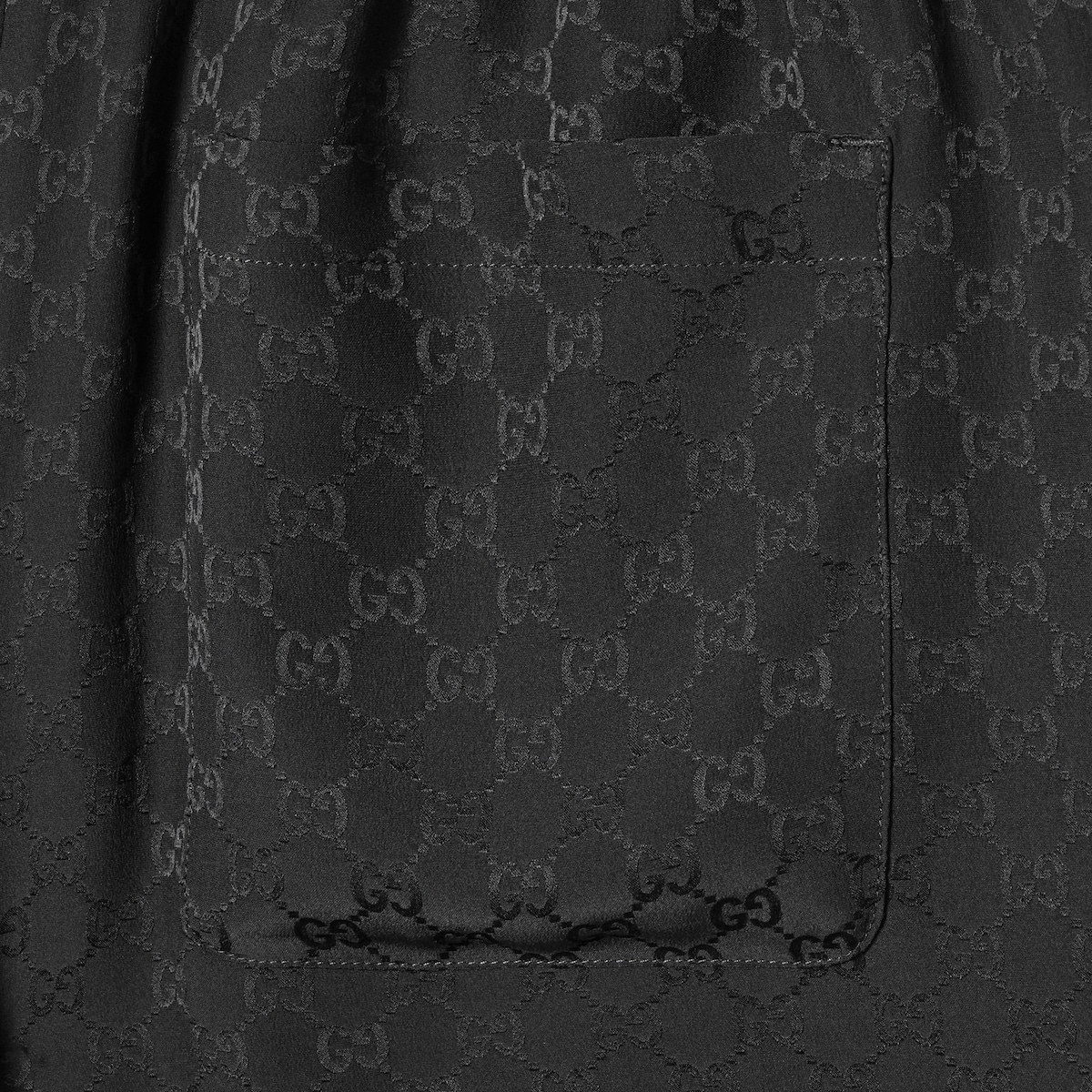 GG silk jacquard shorts in black - thumbnail 3