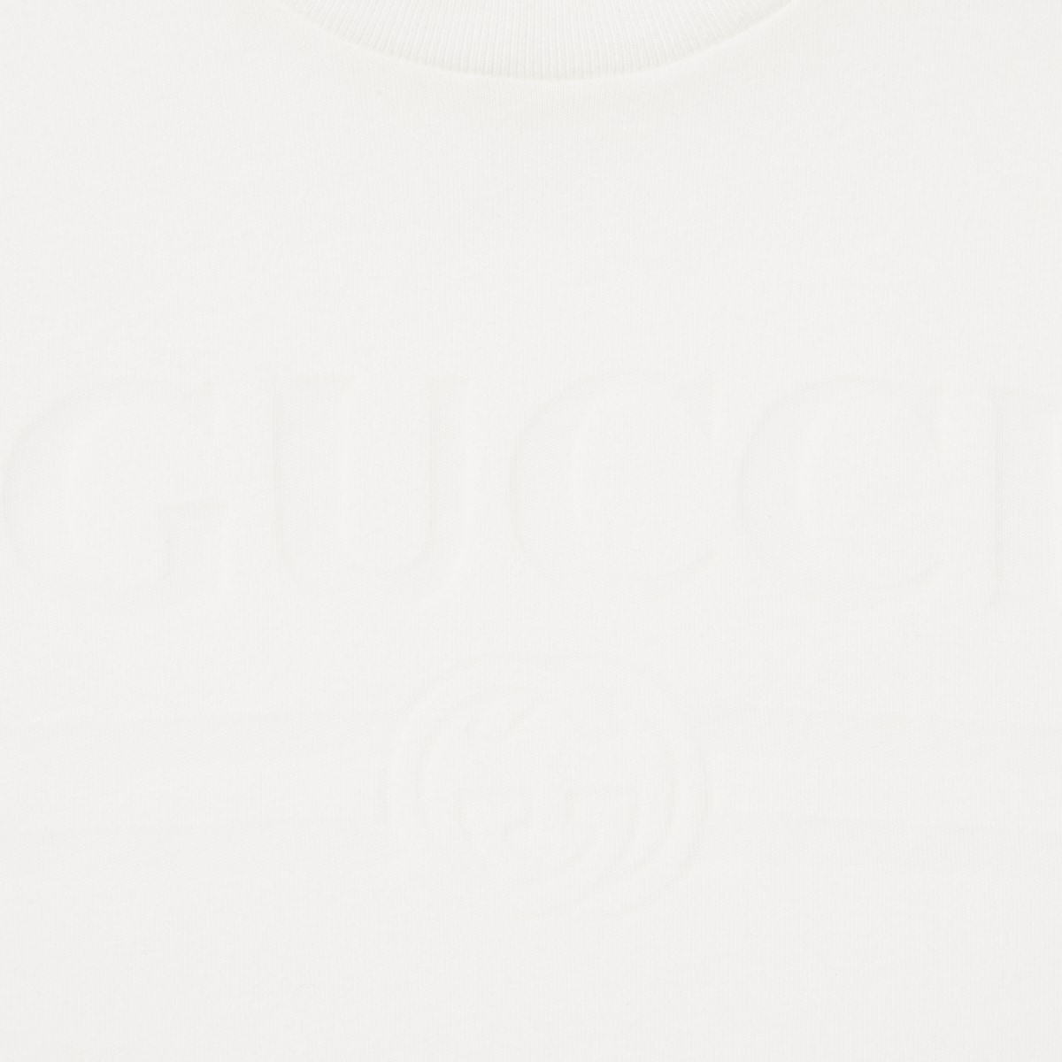 Cotton jersey T-shirt with devoré detail in white