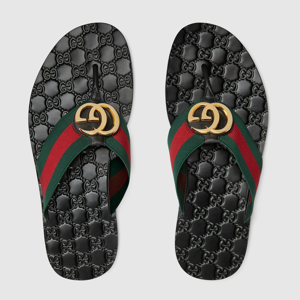 Men's Riviera thong sandal in green and red elastic strap - thumbnail 3